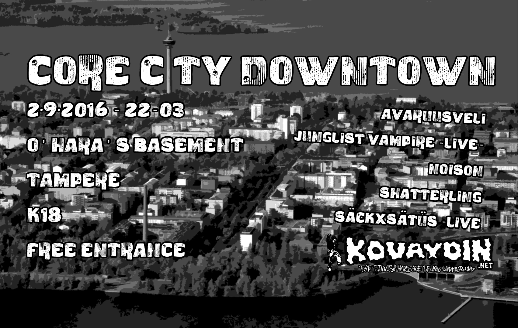 Core City Downtown, 2.9.2016 @ O'Hara's Freehouse / Tampere